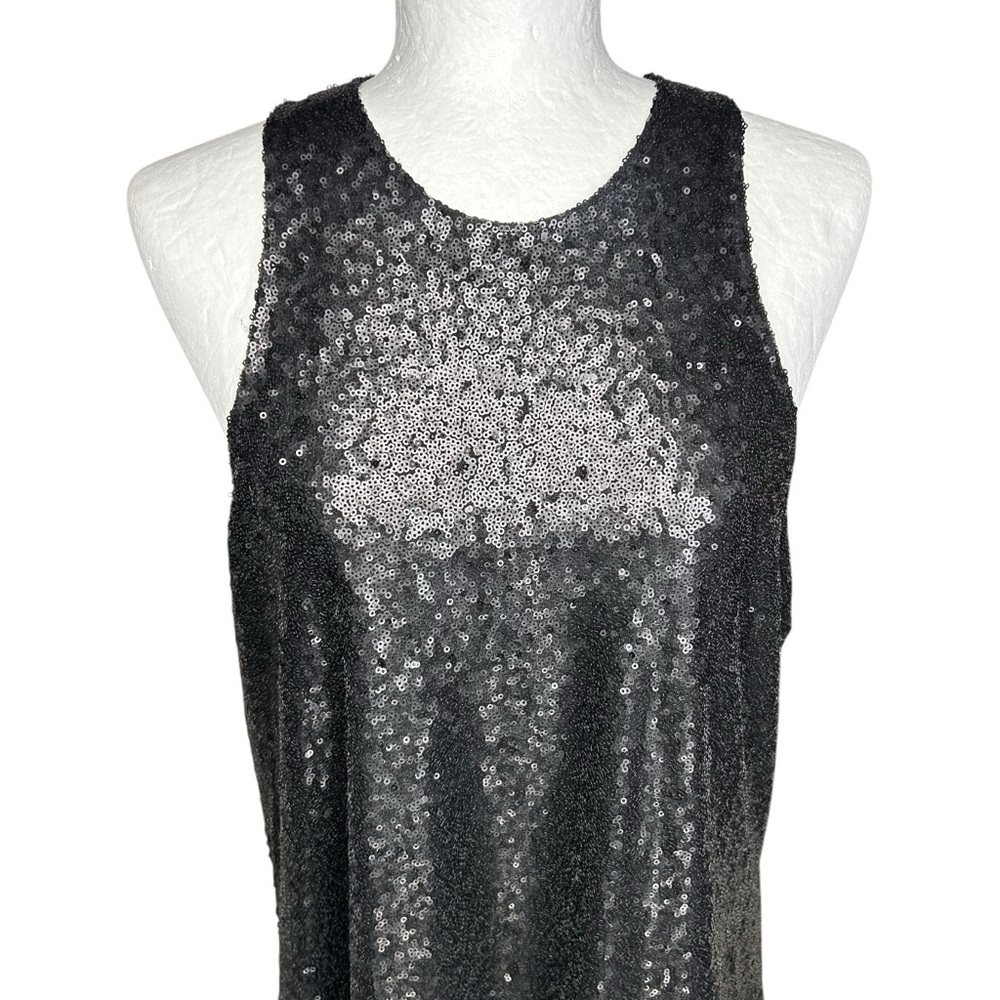Free People Liquid Shine Mini Dress L Sequin Drop Waist Party Holiday Shimmer - Picture 7 of 13